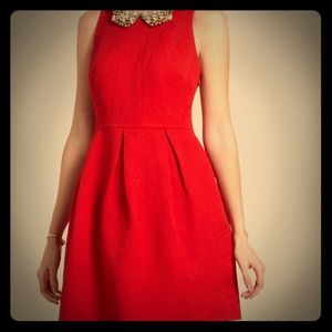NEW WITH TAGS Anthro Red Brocade Party Dress
